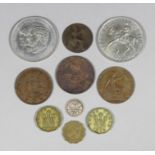 A small collection of primarily British coinage from Queen Victoria onwards, including - Crowns,