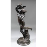 Charles Auguste Fraikin (1817-1893) - Brown patinated bronze - "Allegorie de L'Amour Maternel" -