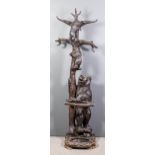 A good late 19th Century "Black Forest" carved lindenwood hall stand possibly by Eduard Binder &