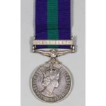 An Elizabeth II General Service Medal with one bar for Near East, to "22837602 Fusilier D.W.