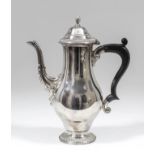 An Elizabeth II silver baluster shaped coffee pot with domed lid and gadroon mounts, reeded and