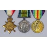 A group of three George V First World War medals to "013979 Pte. S.A. Hall, Army Ordnance Corps",