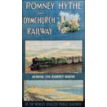 A Railway Poster - "Romney, Hythe and Dymchurch Railway.  Across the Romney Marsh by the World's