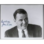 Black and white photograph - "Frank Sinatra", 18ins x 10.25ins, signed in ink "Best Wishes, Frank