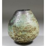 Ruth Duckworth (1919-2009) - Stoneware vase of globular form with all-over random incised decoration