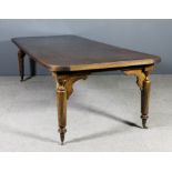 *A 20th Century mahogany rectangular dining table with moulded edge to top and rounded corners, on