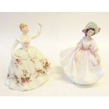 TWO ROYAL DOULTON CHINA FIGURES, 'Shirley' HN 2702, 7 1/2" (19cm) high and 'Sunday Best', HN 2698, 7