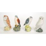 THREE ROYAL DOULTON FOR WHYTE AND MACKAY BIRD PATTERN POTTERY WHISKY CONTAINERS, 'Snowy Owl', '