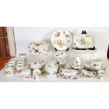 FORTY NINE PIECES OF ROYAL WORCESTER EVESHAM PATTERN OVEN TO TABLE WARE PORCELAIN, fruit printed
