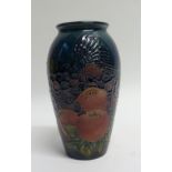 MODERN MOORCROFT 'FINCH' PATTERN TUBE LINED POTTERY VASE designed by Sally Tuffin of ovoid form with