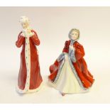 TWO ROYAL DOULTON CHINA FIGURES, 'Rachel' HN 2936, 8" (20.3cm) high  and 'Wintertime' HN 3060, 8 3/