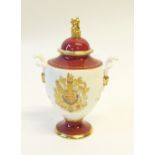 ROYAL WORCESTER CHINA LIMITED EDITION ROYAL COMMEMORATIVE TWO-HANDLED 'THE ROYAL MARRIAGE VASE',