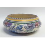 CARTER, STABLER, ADAMS, POOL POTTERY FRUIT BOWL, shallow, swollen form, floral painted in colours