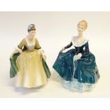 TWO ROYAL DOULTON CHINA FIGURES, 'Elegance' HN 2264, 7 1/2" (19cm) high, and 'Janine' HN 2461, 8" (