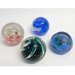 FIVE CAITHNESS GLASS PAPERWEIGHTS, 'Amethyst Spray', 'Maydance', 'Steel Blue', 'Jacob's Ladder', the