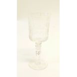 WEBB CORBETT FOR ROYAL DOULTON LIMITED EDITION ROYAL COMMEMORATIVE CUT GLASS 'VINE GOBLET', 1981,