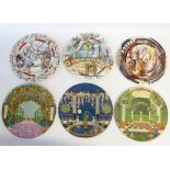 COLLECTION OF SIX VILLEROY AND BOCH PORCELAIN LARGE COLLECTORS PLATES, COMPRISING; THREE colour