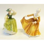 TWO ROYAL DOULTON CHINA FIGURES, 'Kirsty' HN 2381, 7 3/4" (19.7cm) high and 'Buttercup', HN 2309,