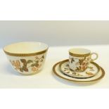 THIRTY SEVEN PIECE LATE NINETEENTH CENTURY ROYAL WORCESTER CHINA PART TEA SERVICE FOR 12 PERSONS,