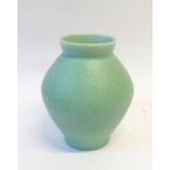 ROYAL LANCASTRIAN SHOULDERED  OVOID POTTERY VASE, mottled green eggshell glaze, impressed marks