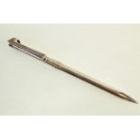 A TIFFANY & CO. BALLPOINT PEN, marked 'Sterling Silver 925', the clip in the shape of a crochet