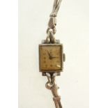 LADIES TUDOR GENEVE, STAINLESS STEEL CASED WRIST WATCH, 17 jewel movement, silvered arabic dial in