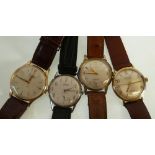 FOUR GENT'S WRISTWATCHES BY ORIOSA, ROAMER, FALCON AND RONE, all with Swiss jewelled movements and