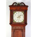 GEORGE III OAK,  MAHOGANY CROSSBANDED AND LINE INLAID LONGCASE CLOCK, signed John Thorley,