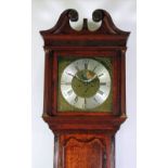 GEORGE III OAK AND MAHOGANY CROSSBANDED LONGCASE CLOCK, with rolling moonphase, signed Major