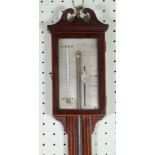 PETER PRIMAVESI, HOLBORN, EARLY NINETEENTH CENTURY INLAID MAHOGANY STICK BAROMETER, the engraved