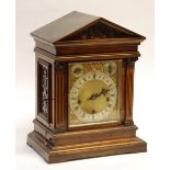 WINTERHALDER & HOFMEIR, GERMAN LATE 19TH/EARLY 20TH CENTURY WALNUT REPEATING MANTLE CLOCK, the 6 1/