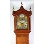 GEORGE III OAK LONGCASE CLOCK, signed Jerem(y) Thompson, London, the 12" dial with silvered