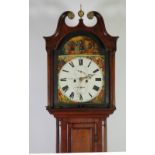 AN EARLY NINETEENTH CENTURY FIGURED MAHOGANY LONGCASE CLOCK, signed Jas Williamson, Dundee, the 13"