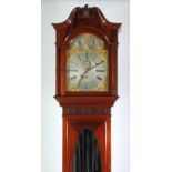 WINTERHALDER, GERMANY GOOD QUALITY 1920's CHIMING MAHOGANY LONGCASE CLOCK, the 12 1/4" dial with