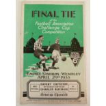 1932/33 FA CUP FINAL EVERTON V MANCHESTER CITY