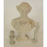 MINIATURE WHITE PARIAN BUST, 'SIENKIEWICZ', on socle base, impressed with name and number 59, 2 3/4"