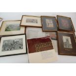 SIX MACCLESFIELD SILK PICTURES, 'The Woods Wharf', 'Gawsworth Hall', 'Macclesfield Silk Weaving', '