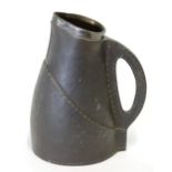 A LATE VICTORIAN DOULTON LAMBETH STONEWARE SIMULATED 'LEATHER JACK' JUG with silver mounted rim,