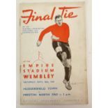 1937/38 FA CUP PROGRAMME HUDDERSFIELD V PRESTON NORTH END