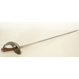 BRITISH 1908 PATTERN CAVALRY SWORD, the steel hilt chequered with wooden grip and solid shell
