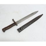 GERMAN MANUFACTURE KNIFE BAYONET with single edge fullered blade, marked Weyesberg Kirschbaum and