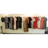 TWENTY ONE LADIES DRESSES, MAINLY VINTAGE ITEMS,  makers to include Basler x 4, Jaeger x 7 etc..