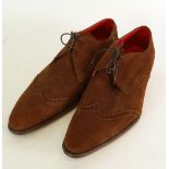 PAIR OF GENTS JOSEPH CHEANEY BROWN SUEDE OXFORD SHOES, size F 9 ½, unworn condition