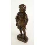 AFTER PICCIOLE MODERN PATINATED BRONZE FIGURE  of  a young 'Sportsman'  10 1/2" (26.7cm) high