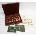 'THE EMPIRE COLLECTION', CASED SET OF 25 SILVER GILT REPLICA STAMPS, No.4425, with certificate,
