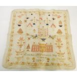 AN UNFRAMED EARLY VICTORIAN WOOLWORK SAMPLER inscribed Luesa Hopkinson 1847