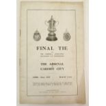 1926/27 FA CUP FINAL ARSENAL V CARDIFF CITY (minus front cover)