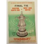 FOUR FA CUP FINAL PROGRAMMES, PRESTON NORTH END V WEST HAM 1964, LEEDS V LIVERPOOL 1965, EVERTON V