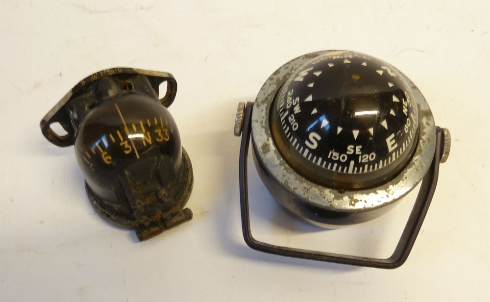 TWO POST-WAR AIRCRAFT COMPASSES USED ON LIGHTNING JETS AT WARTON, PRESTON