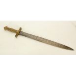 NINETEENTH CENTURY EUROPEAN 'GLADIUS' PATTERN SIDE ARM, the diamond section double edged pointed